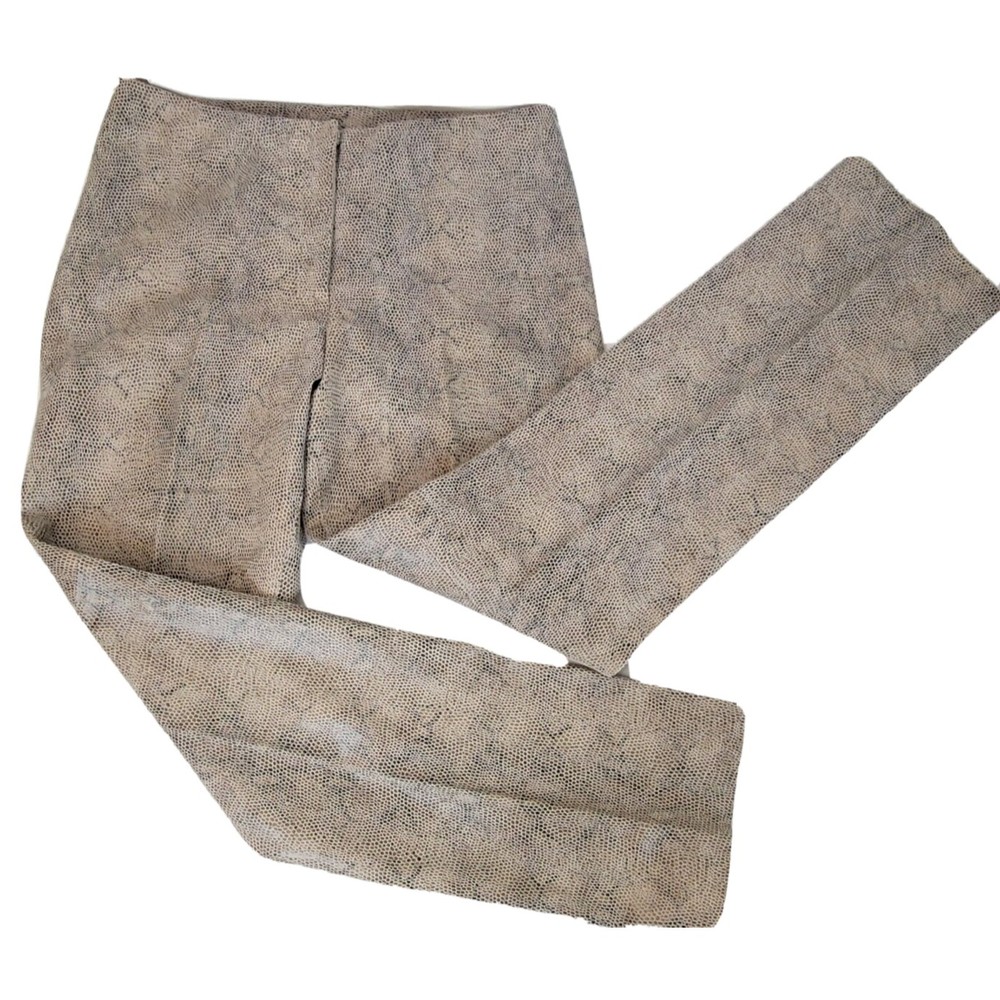 DressBarn Womens Straight Cut Genuine Leather Reptile Print Pants